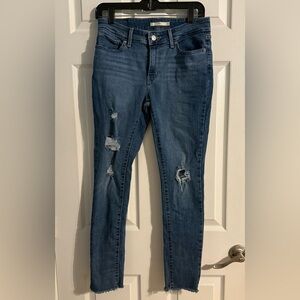 Levi's Blue Skinny 711 Distressed Jeans